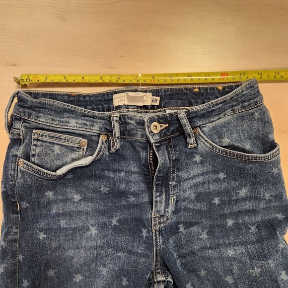 H&M HM Jeans Womens size 29 stars print LOGG good condition - Picture 5 of 11